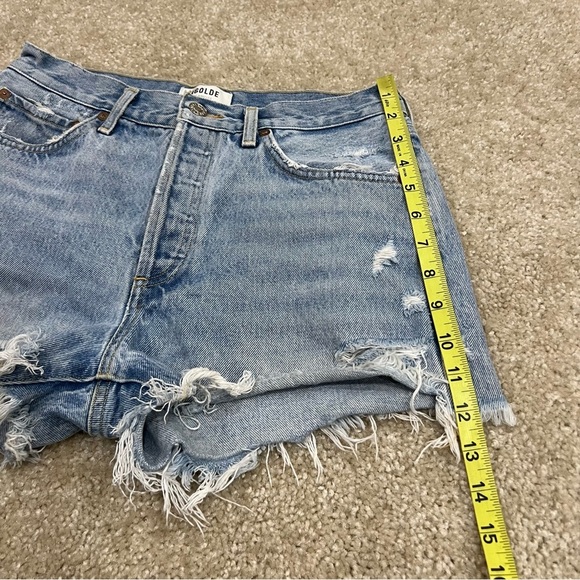Agolde Los Angeles Parker Vintage Cut Off Jeans Shorts Sz 27 High Rise Button, - Picture 9 of 16